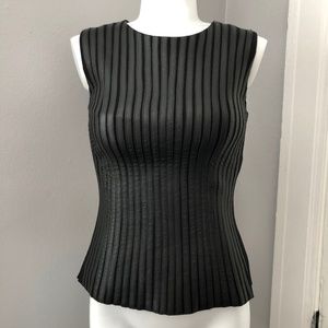 Bailey 44 Eco Leather Strip Black Ponti Top